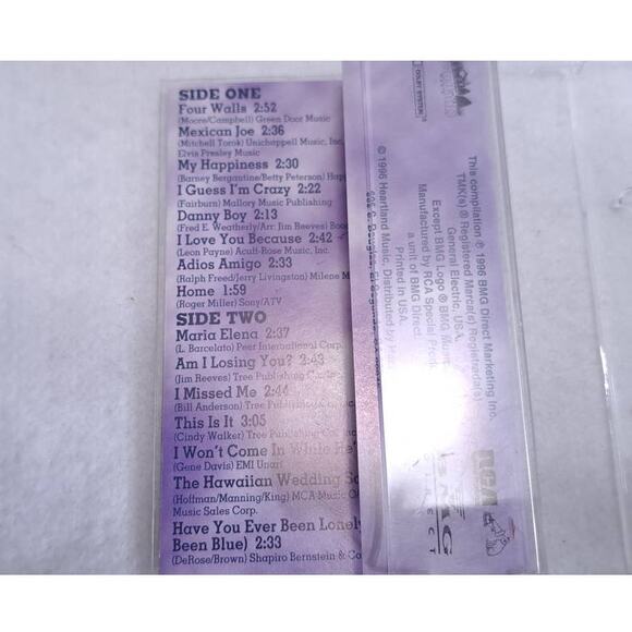 Jim Reeves The Very Best Of Jim Reeves Cassette 2 RCA 1998 Heartland Collections - Picture 3 of 3